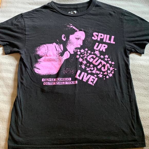 Olivia Rodrigo Spill Your Guts Tour Shirt in Size Unisex Medium Authentic - Picture 1 of 8
